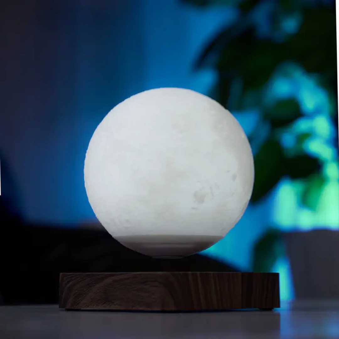 Luminária Lua 3D + Stand em Madeira