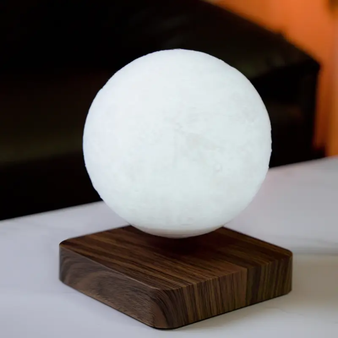 Luminária Lua 3D + Stand em Madeira