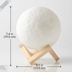 Luminária Lua 3D + Stand em Madeira