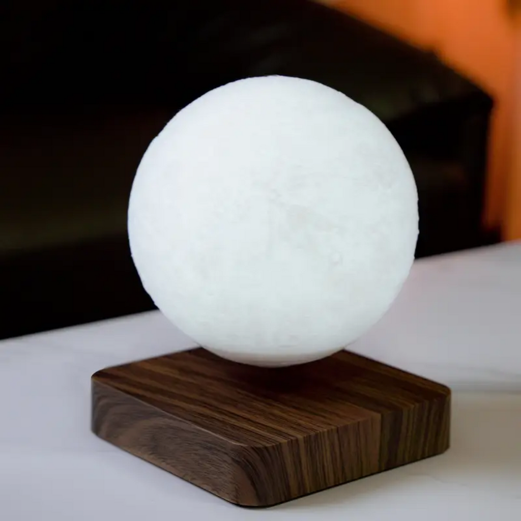 Luminária Lua 3D + Stand em Madeira