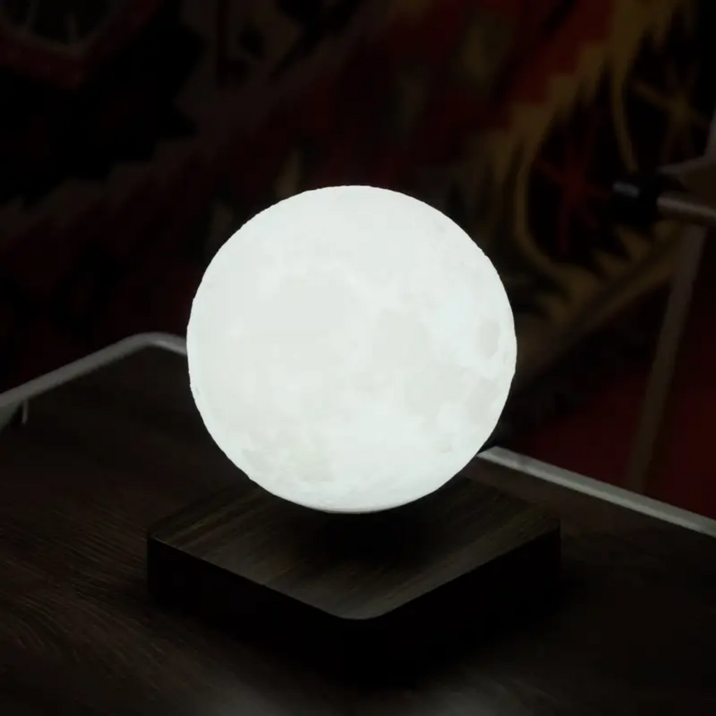 Luminária Lua 3D + Stand em Madeira