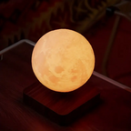 Luminária Lua 3D + Stand em Madeira