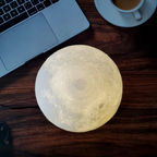 Luminária Lua 3D + Stand em Madeira